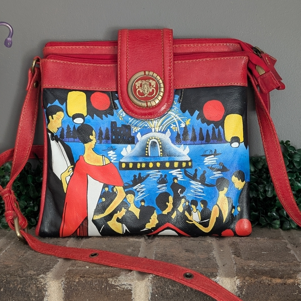 Sharif Hand Painted Crossbody Bag Great Gatsby